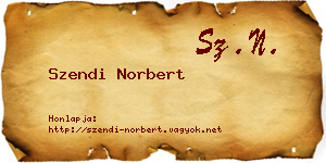 Szendi Norbert névjegykártya