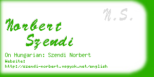 norbert szendi business card